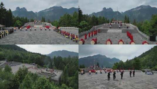 湘西苗族圣山祭祀祭祖航拍高清在线视频素材下载
