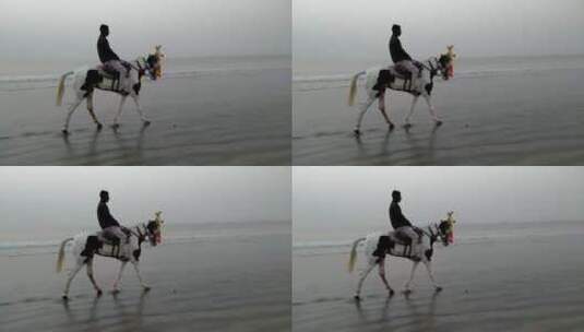 海边骑马的人高清在线视频素材下载