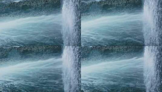 瀑布落下激起的巨大水花高清在线视频素材下载