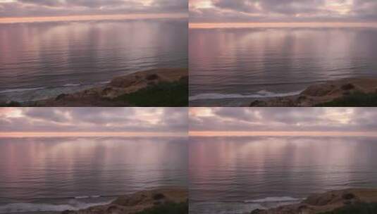 夕阳下的海岸风景高清在线视频素材下载