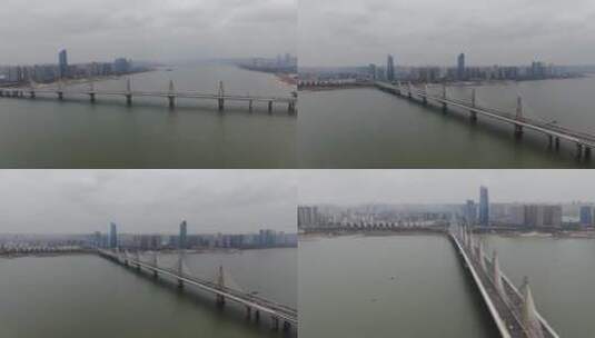 南昌朝阳大桥高清4K航拍高清在线视频素材下载