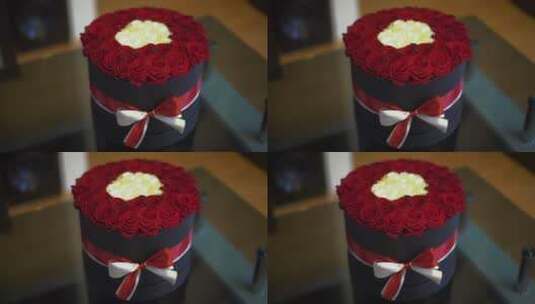 玫瑰礼盒特写镜头高清在线视频素材下载