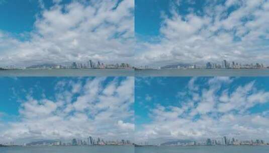 青岛西海岸新区的海岸线风光高清在线视频素材下载