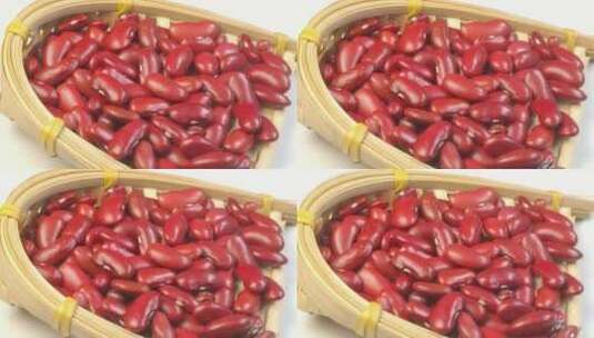 4K健康营养食物五谷杂粮红色芸豆高清在线视频素材下载