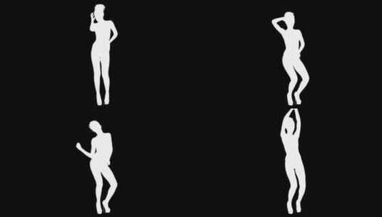 闪亮的女人在跳舞的剪影高清在线视频素材下载
