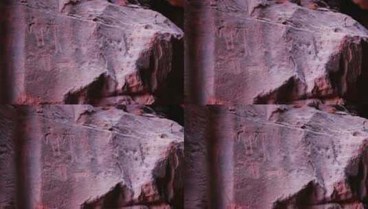 神秘的岩石壁画高清在线视频素材下载