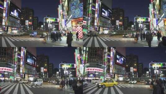 夜晚东京市区的交通高清在线视频素材下载