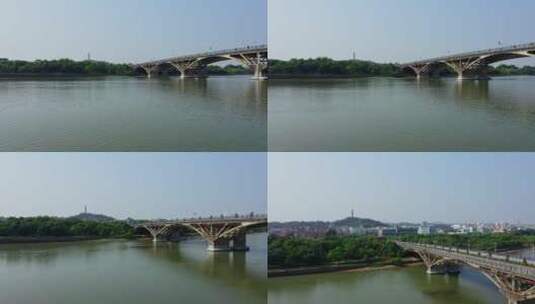 东莞航拍东江南支流石碣大桥前进拉升高清在线视频素材下载