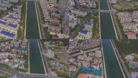 航拍滨城新渔村美丽风光高清在线视频素材下载