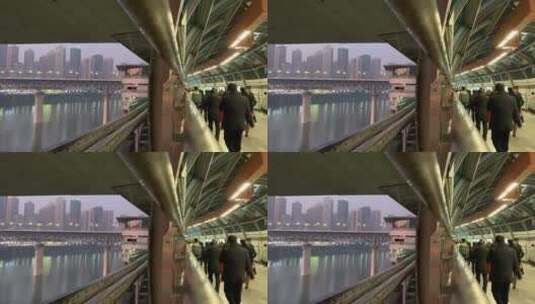 重庆人行天桥高清在线视频素材下载