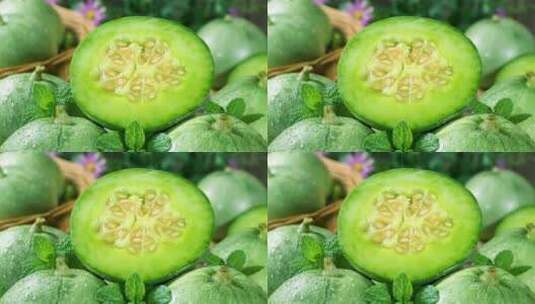 新鲜绿宝甜瓜高清在线视频素材下载