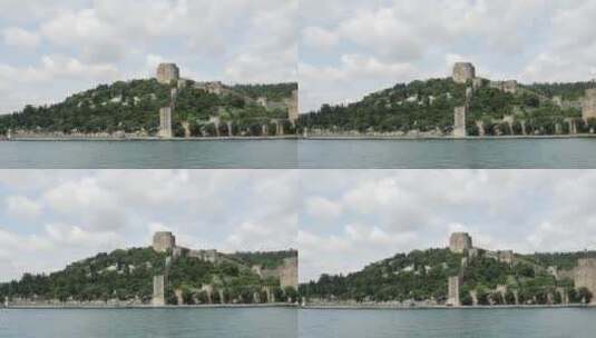 森林海岸的城堡要塞高清在线视频素材下载