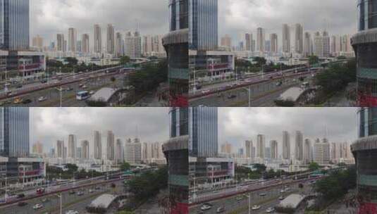 深圳市下沙广角拍摄路面方向高清在线视频素材下载