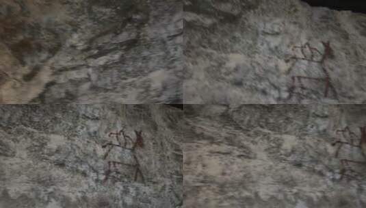 山顶洞人演示远古绘画考古高清在线视频素材下载