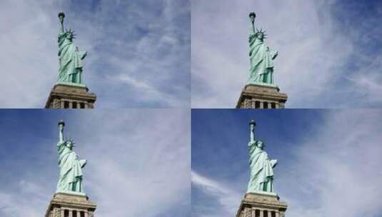 4K纽约自由女神像的延时拍摄高清在线视频素材下载