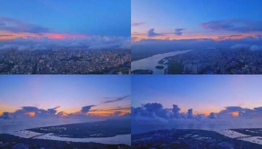 夏天 晚霞 云层 黄昏 日落 天空 海南 空镜高清在线视频素材下载