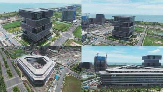 海南江东新区海南能源交易大厦高清在线视频素材下载
