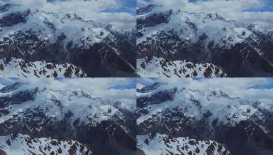 航拍雪山景色高清在线视频素材下载