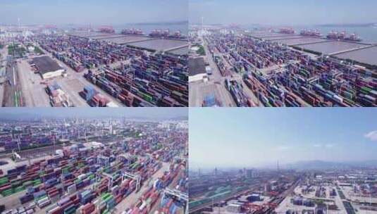 【原创】宁波北仑港 码头港口 物流贸易高清在线视频素材下载