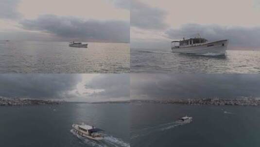 船帆船博斯普鲁斯海峡鸟瞰图2高清在线视频素材下载