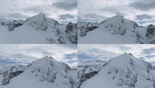 登顶雪山航拍高清在线视频素材下载