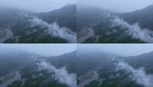 洪雅雅女湖 森林 烟雾缭绕 自然云雾山脉高清在线视频素材下载