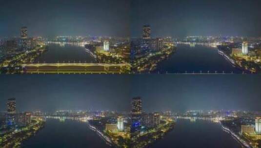 航拍惠州夜景延时高清在线视频素材下载