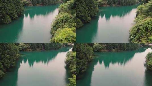 山间森林湖泊山水风景航拍山水自然风景高清在线视频素材下载