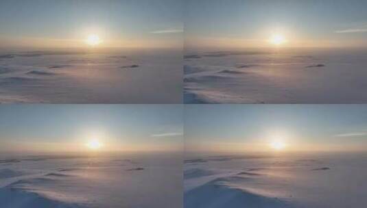 寒冬银色的呼伦贝尔草原暮雪高清在线视频素材下载