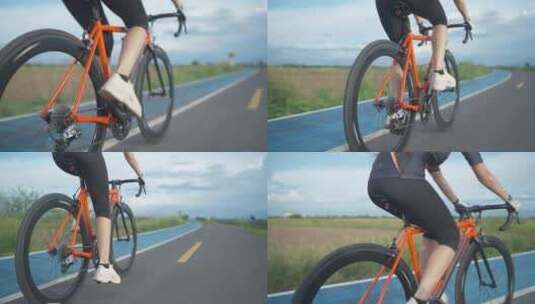 公路自行车骑行高清在线视频素材下载