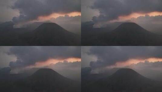 印尼爪哇岛布罗莫火山村庄航拍自然风光高清在线视频素材下载