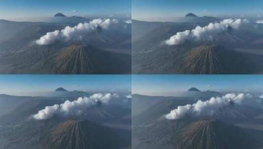 印尼爪哇岛布罗莫火山日出航拍自然风光高清在线视频素材下载