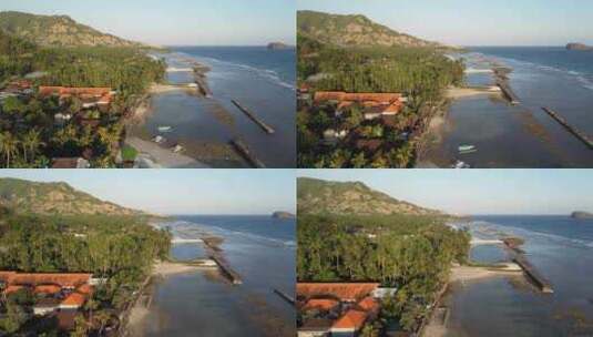 印度尼西亚巴厘岛东海岸坎迪·达萨海滨小镇高清在线视频素材下载