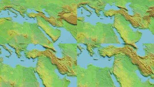 3D约旦地图物理高清在线视频素材下载