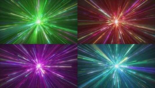 绚丽彩色粒子光线爆炸五彩光线空间穿梭高清在线视频素材下载