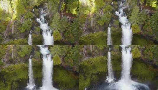 俄勒冈州库萨瀑布的航拍高清在线视频素材下载