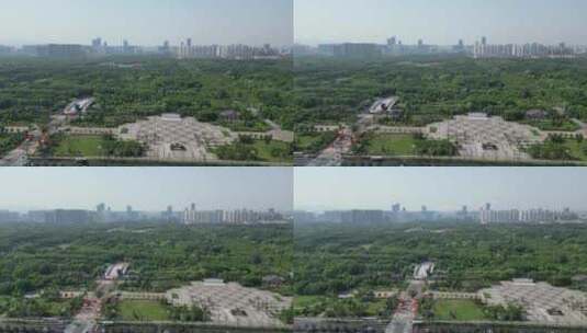 航拍洛阳隋唐城遗址植物园高清在线视频素材下载