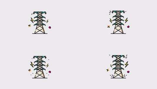 电塔动画图标高清在线视频素材下载