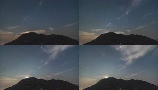 星空下的山峰夜景高清在线视频素材下载