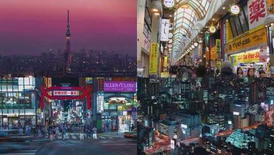 日本东京街道行人购物场景高清在线视频素材下载