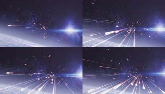 太空流星划过星空场景高清在线视频素材下载