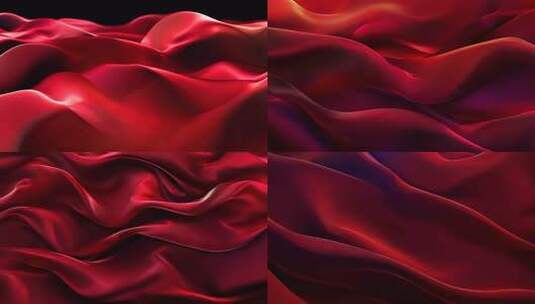 红色绸带红色丝绸流动色朗诵动态背景视频高清在线视频素材下载