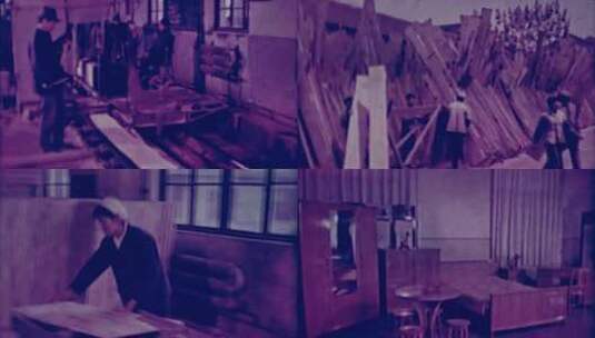 老工厂木工生产场景 乡镇企业高清在线视频素材下载