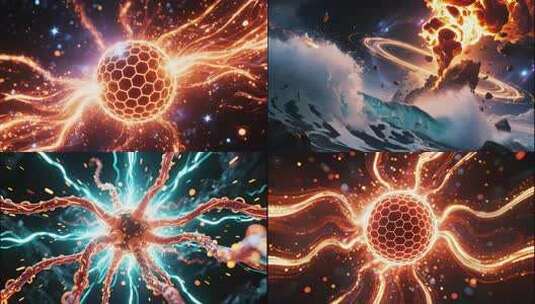 能量球光波陨石穿梭高清在线视频素材下载