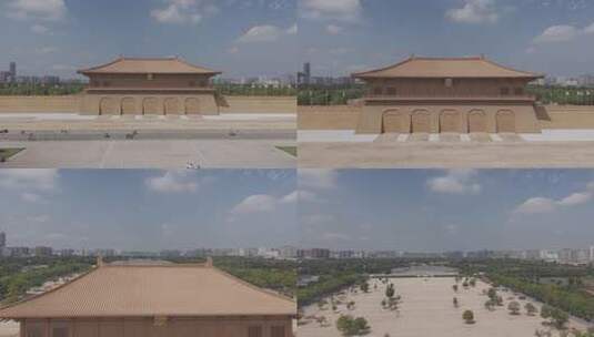 西安大明宫古建筑全景高清在线视频素材下载