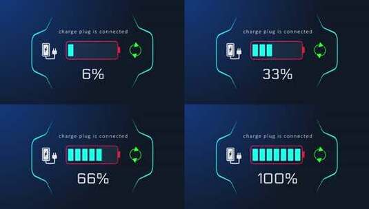 电动汽车电池指示灯充电技术高清在线视频素材下载