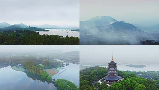 烟雨西湖4K空镜合集高清在线视频素材下载