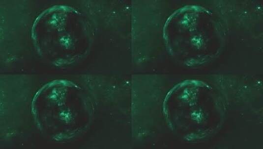 太空银河系绿色的星星高清在线视频素材下载