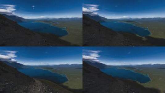 云朵倒映在草原湖泊的延时高清在线视频素材下载