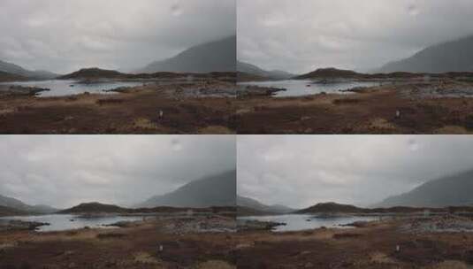 岩石拍摄荒凉的湖泊高清在线视频素材下载
